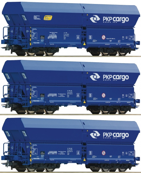 Set of 3 High capacity Hopper cars of PKP Cargo<br /><a href='images/pictures/Roco/224801.jpg' target='_blank'>Full size image</a>